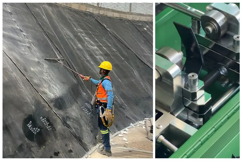 Ensaios em soldas de geomembrana PEAD